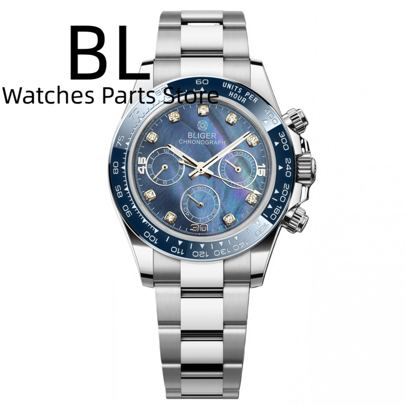 Luxury Watch German - BLIGER 39mm Lüks VK63 Erkek Kol