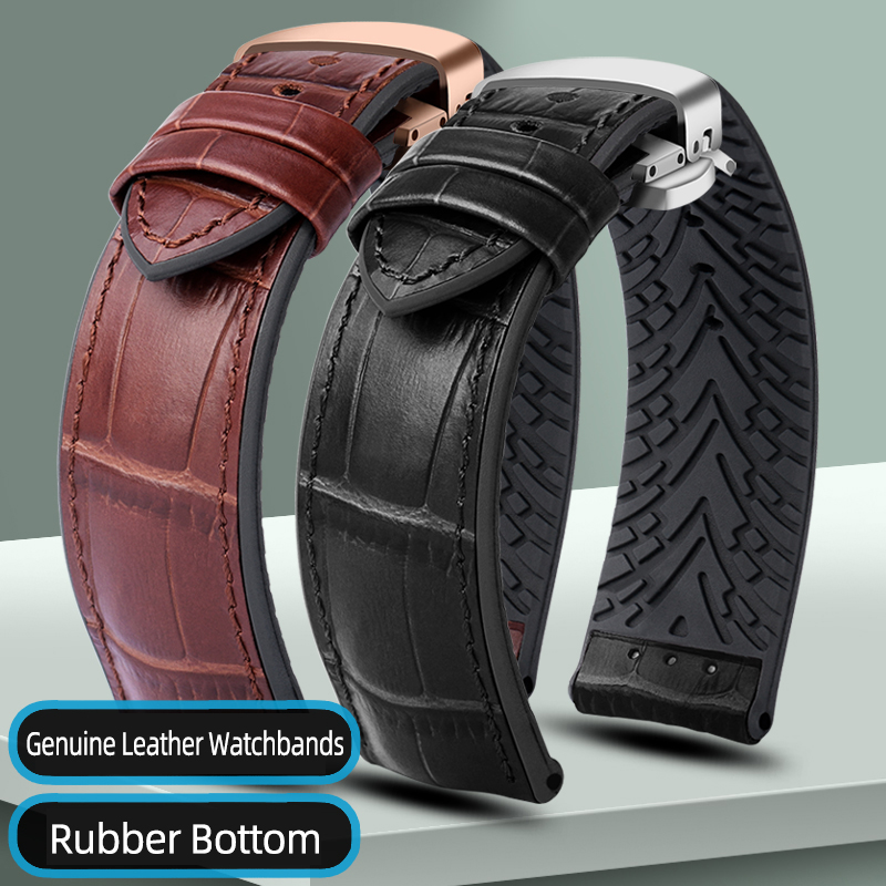 Luxury Watch Class - Hakiki deri saat kayışı 19/20/21/22mm kauçuk