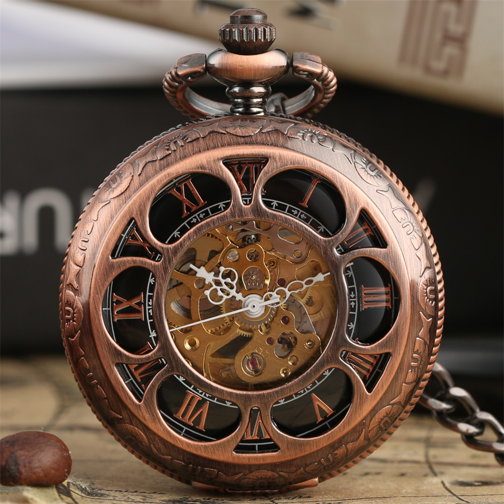 Luxury Watch Gold And Black - Gül altın/siyah kabak çiçek Hollow mekanik