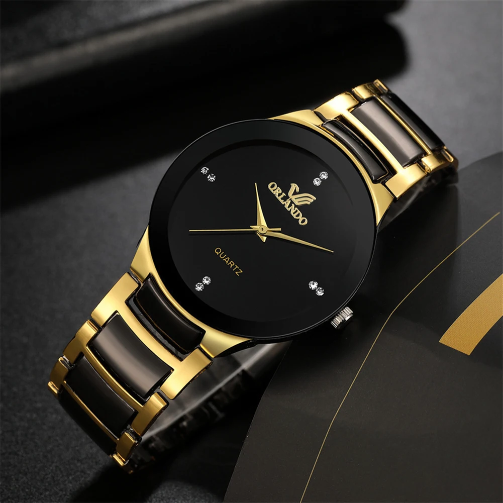 Luxury Watch Gold And Black - 2024 Erkekler Saatler Moda Paslanmaz Çelik