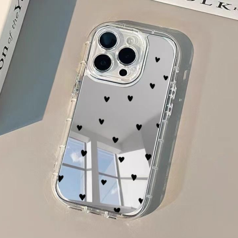 Luxury Watch Case - Tam Ekran Kalp Desenli Telefon Kılıfı