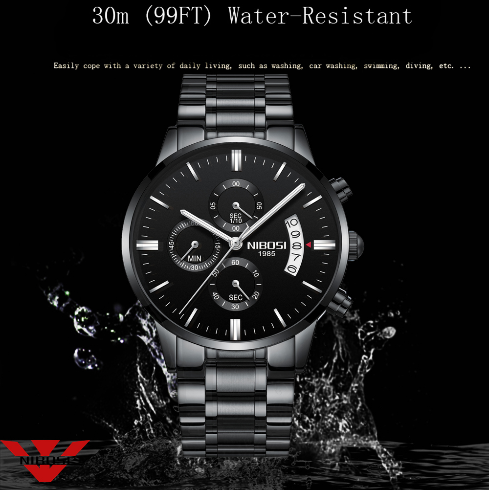 NIBOSI paslanmaz çelik siyah Q - Luxury Watch Magazine incelemesi ve fiyatı