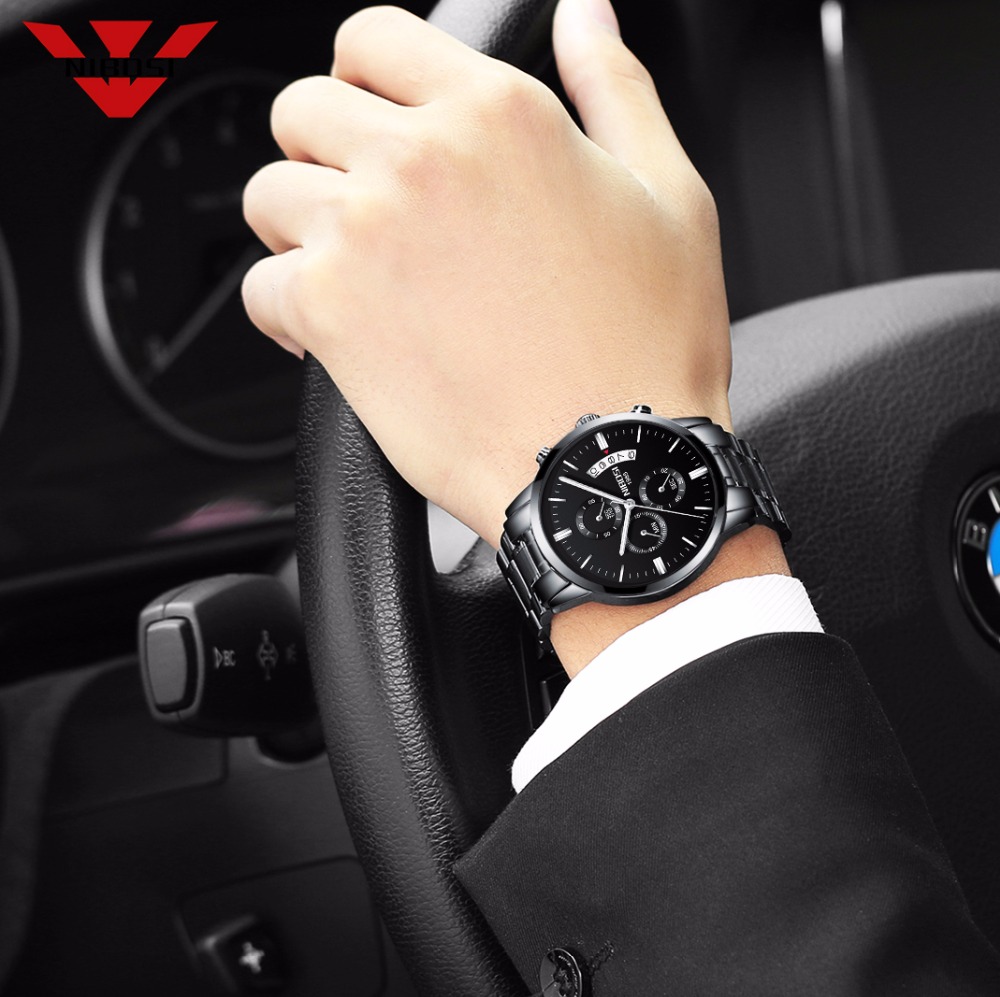 NIBOSI paslanmaz çelik siyah Q - Luxury Watch Magazine incelemesi ve fiyatı
