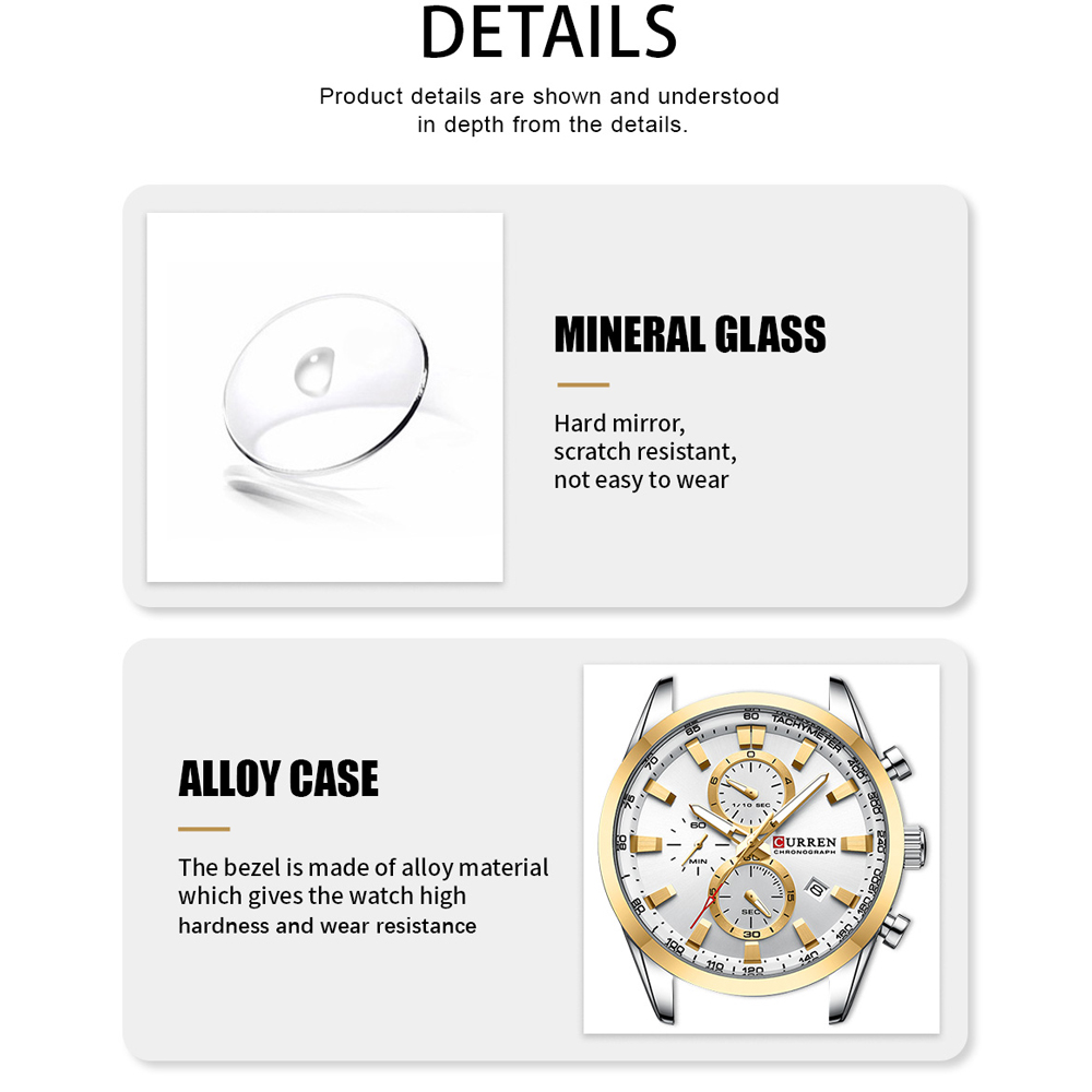 CURREN Lüks Moda Kronograf Su  - Luxury Watch Apple incelemesi ve fiyatı