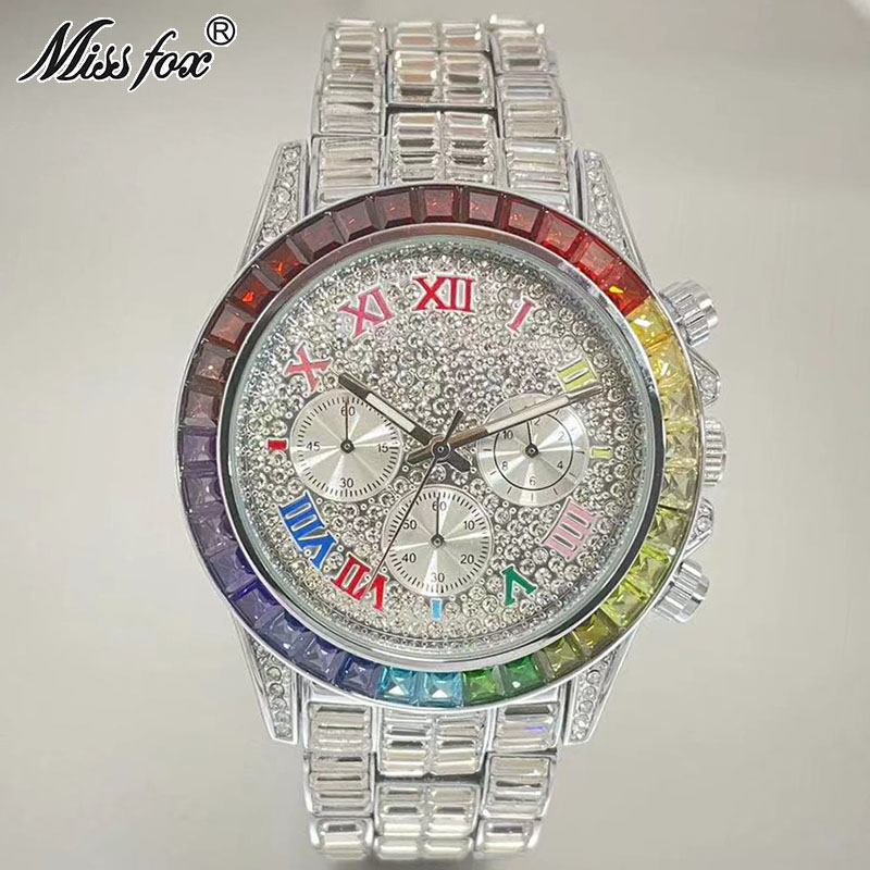 MISSFOX lüks buzlu erkekler iç - Luxury Watch Magazine incelemesi ve fiyatı