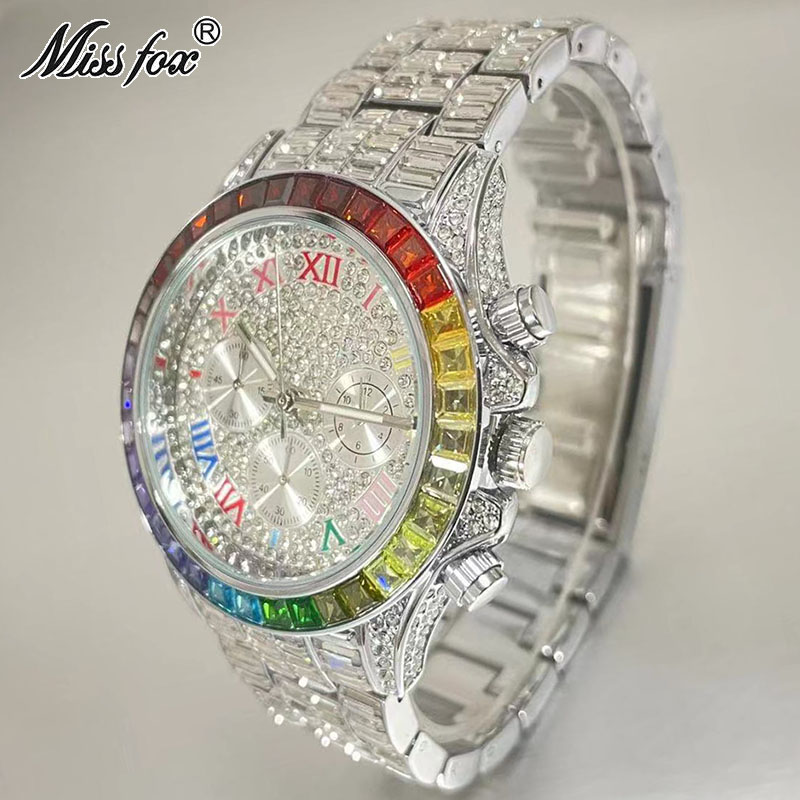 MISSFOX lüks buzlu erkekler iç - Luxury Watch Magazine incelemesi ve fiyatı