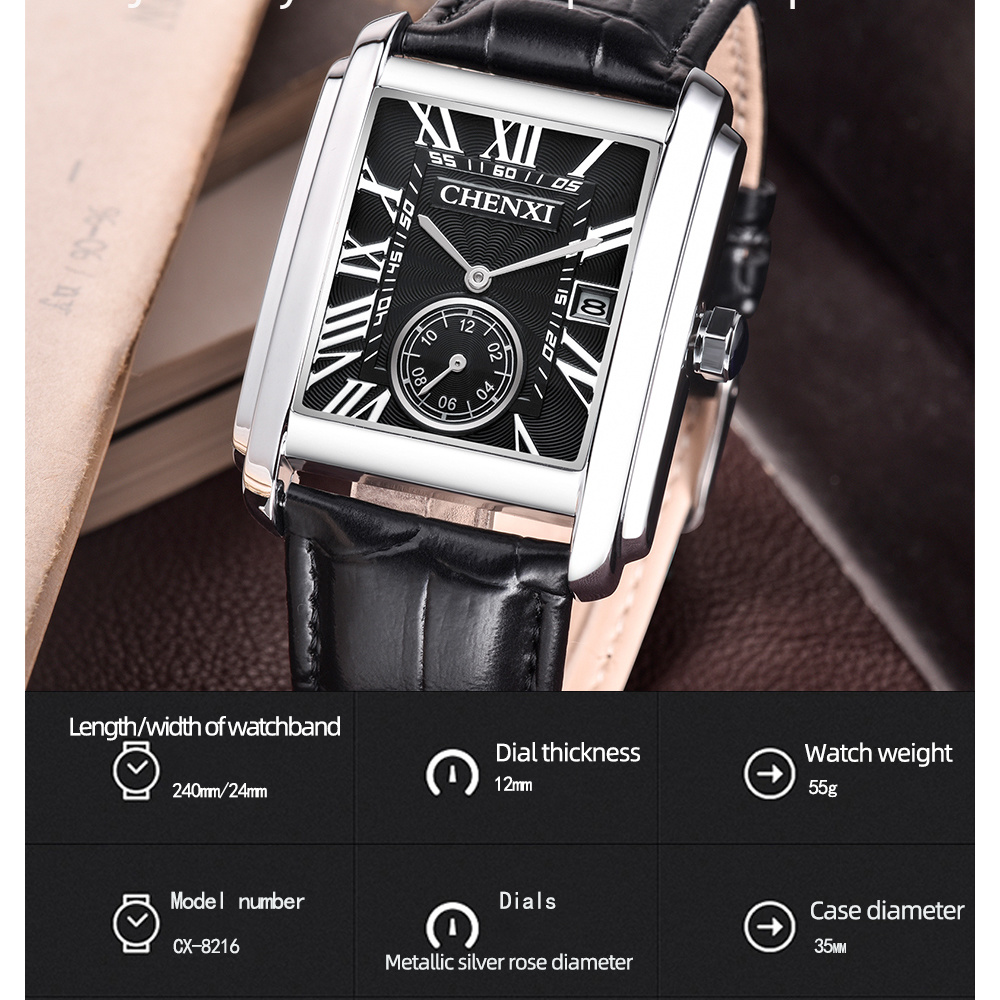 CHENXI 8216 Moda Klasik Kare K - Luxury Watch Magazine incelemesi ve fiyatı