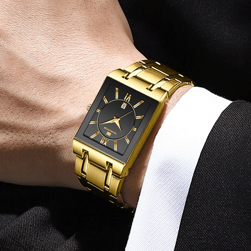 Erkekler İş Izle Basit Tasarım - Luxury Watch Gold And Black incelemesi ve fiyatı